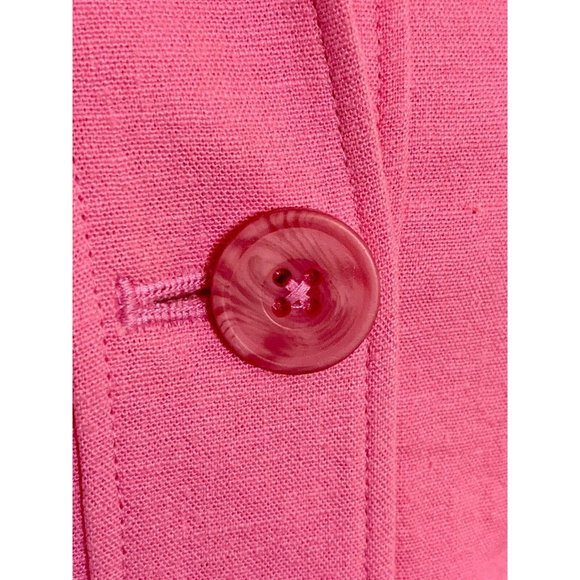 Pink Linen Blend Jacket Size 14 Barbiecore EUC career workwear office casual - Picture 6 of 10